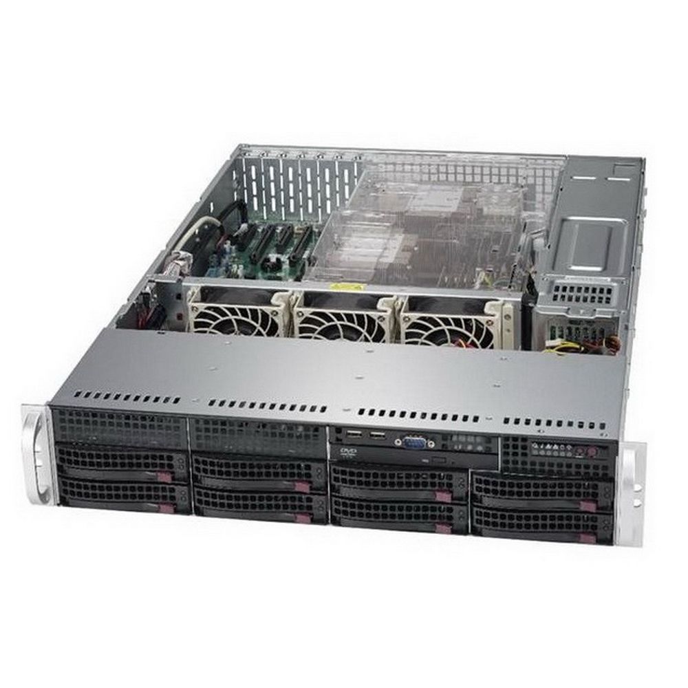 Корпус SuperMicro Bad Pack  CSE-825TQC-R802LPB 2U SC825TQC 8 x 3.5" hot-swap SAS3/SATA LP Chassis w/ Red. 800W PWS