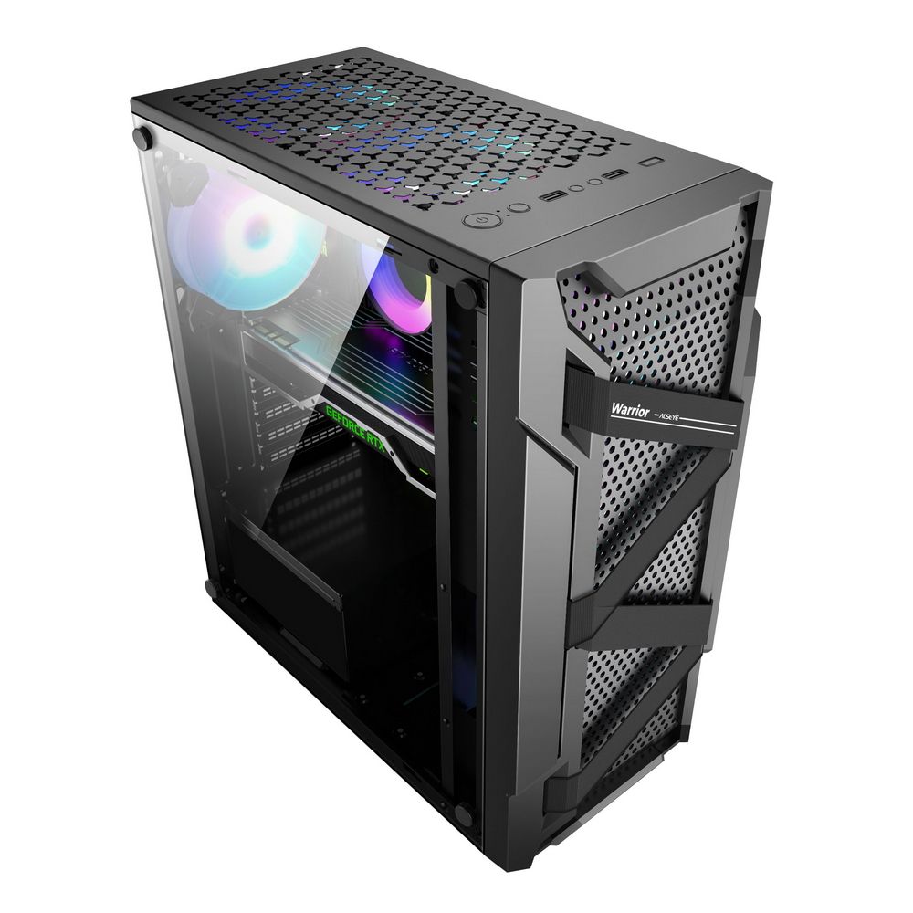 Корпус ALSEYE Warrior-B Mini-ITX/Micro ATX/ATX, USB2.0*2+HD Audio+USB3.0*1, H.D.D.(3.5")*2pcs+S.S.D(2.5")*2pcs, 354*185*413mm