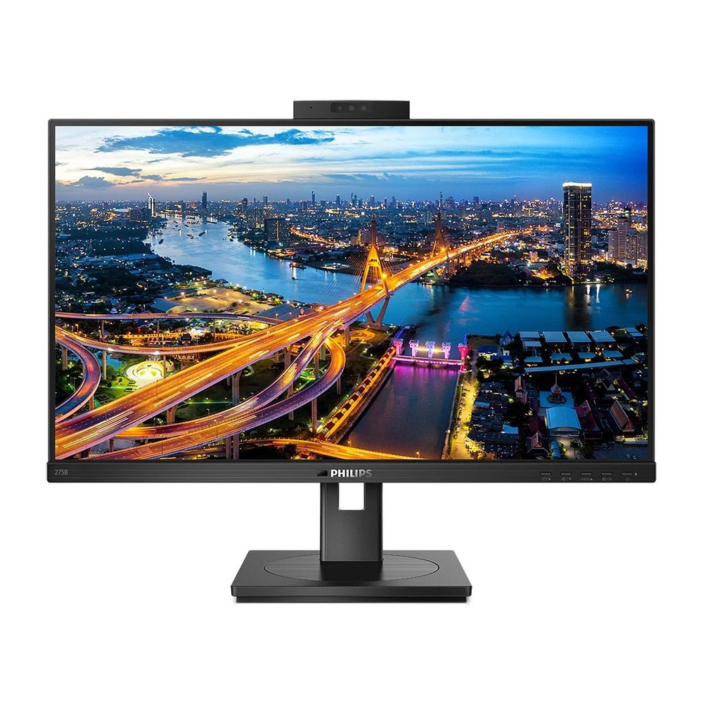Монитор 27" PHILIPS 275B1H  IPS, 2560x1440, 75Hz, 4ms, 350сd/m, 1000:1 | HDMI(1.4), DVI, DP(1.2),  4xUSB 3.2 | HAS, Pivot, Swivel, InPSU, Speakers, Cam, Vesa 100, Black