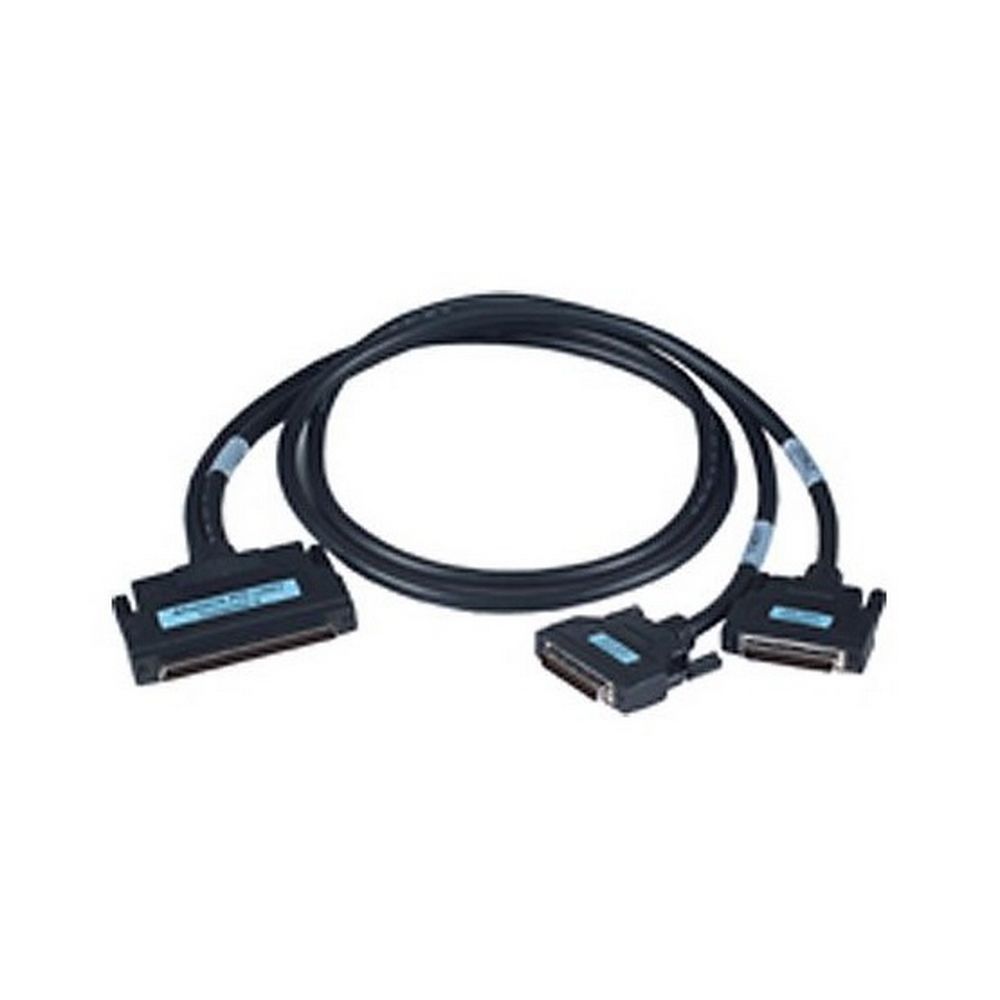 Кабель Advantech PCL-10251-2E  интерфейсный SCSI-100 to 2*SCSI-50 Shielded Cable, 2m, P.V.C. jacket 100-Pin to two 50-Pin SCSI Cable, Half pitch 100 pin: Male gold flash contacts, black insulator, 25 twist pairs tinned and strand copper wire with drain wire, UL 2919 approved
