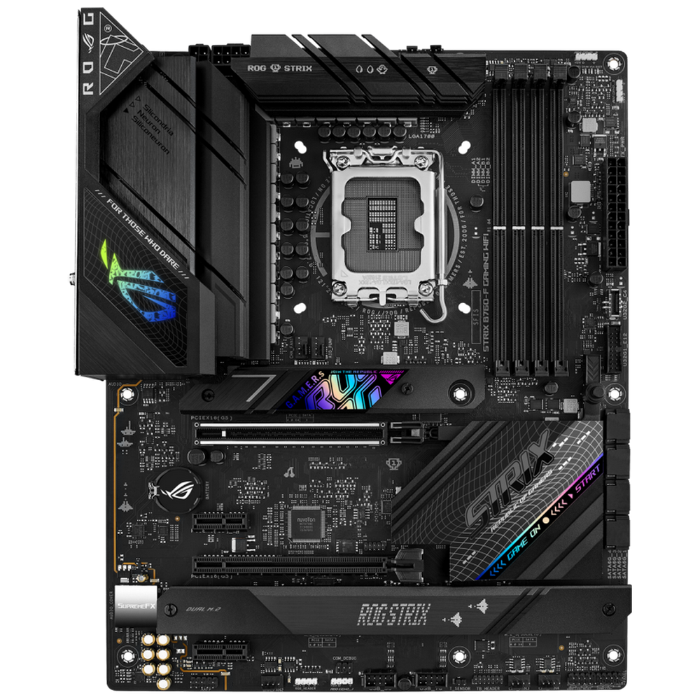 Материнская плата ASUS ROG STRIX B760-F GAMING WIFI LGA1700 ATX 4xDDR5 2xPCIEx16 2xPCIEx1 3xM.2 USB-C DP HDMI 2.5GLAN Wi-Fi 6E