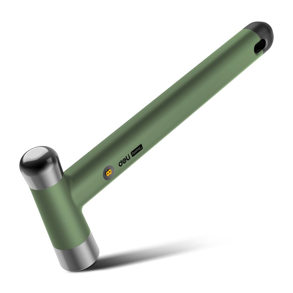 Молоток "Home Series Green" Deli HT7008L  вес бойка 250гр, эксклюзивный дизайн, рукоятка из высококачественного софттач пластика
