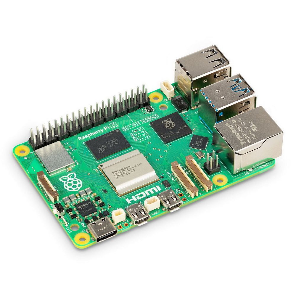 Одноплатный компьютер Raspberry Pi 5 8GB RAM Retail, (RA777) Broadcom BCM2712 Quad core Cortex-A76 64-bit CPU, VideoCore VII GPU, Dual 4Kp60 HDMI display output, 4Kp60 HEVC decoder, 802.11ac WiFi, Bluetooth,2x USB 3.0, 2xUSB 2.0, 2x micro-HDMI, Разъем питания USB-C
