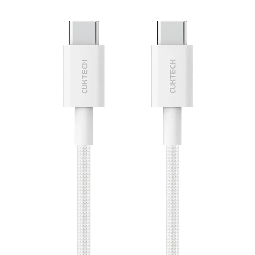 USB кабель CukTech Type-C to braided cable 1.5m 3A 60W CTC315P white