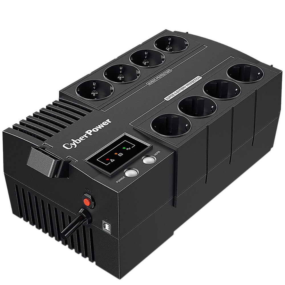 Источник бесперебойного питания (ИБП)  BS450E Line-Interactive CyberPower NEW 450VA/270W USB (4+4 EURO). UPS Line- Interactive CyberPower BS450E NEW 450VA/270W USB (4+4 EURO).