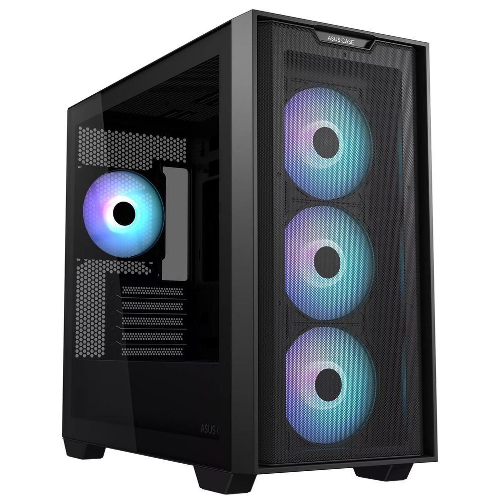 Корпус ASUS A21 PLUS TG ARGB BLACK-SI ARGB FANS/BLK/EPS