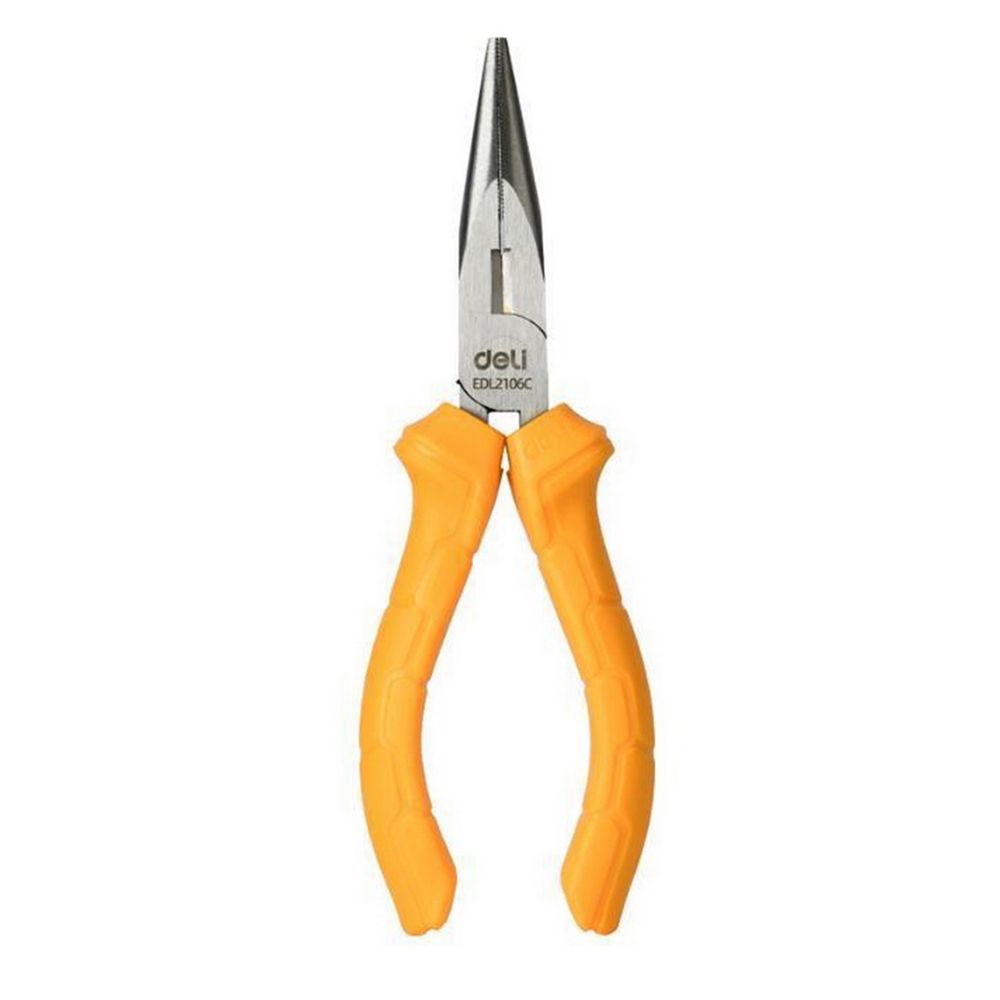 Удлиненные плоскогубцы Deli DL2106C  160мм, пластиковая рукоять