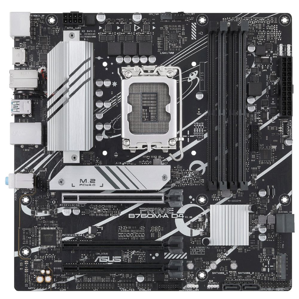Материнская плата ASUS PRIME B760M-A D4-CSM LGA1700 mATX 4xDDR4 3xPCI-Ex16 2xM.2 DP 2xHDMI 2.5GLAN