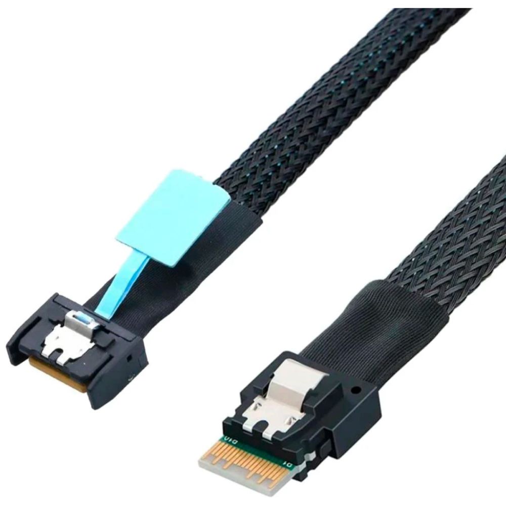 Кабель JPC P4900DN00800-3 Cable Slimline SASx4 38P (SFF8654, прямой Straight Type)  -TO-  Slimline SASx4 38P (SFF8654, (прямой Straight Type) , 85 Ohm, L:80cm (C5454)
