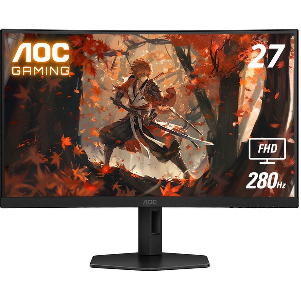 Монитор 27" AOC C27G4ZXU Curved VA, 1920x1080, 280Hz, 0,3ms, 300сd/m, 3000:1, HDR10 | 2xHDMI(2.0), DP(1.4) | HAS, Pivot, Swivel, InPSU, Speakers, Vesa 100, Black