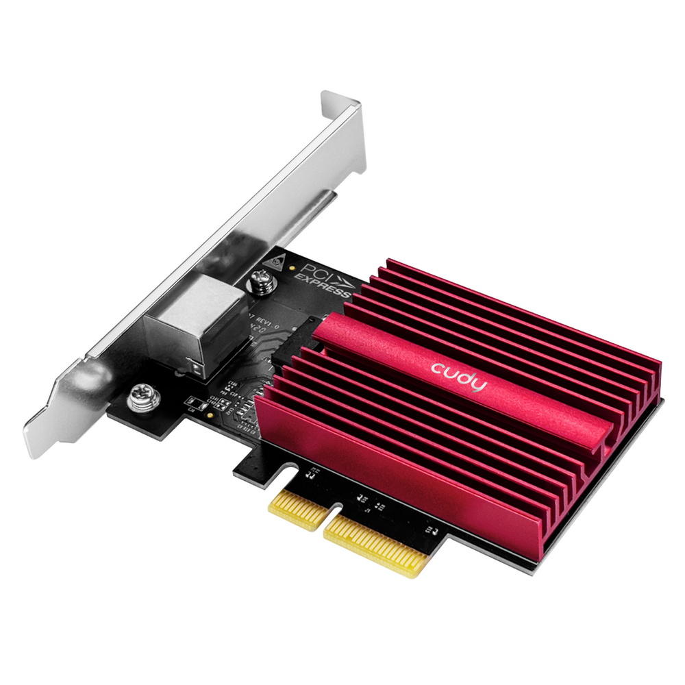Адаптер беспроводной связи (Wi-Fi) CUDY 10G PCI Express Adapter Marvell AQC113  10Gbps PCI Express Adapter, Marvell AQC113R, 10G/5G/2.5G/1000M/100M/10M Auto Adaptive, PCI express 3.0 x4,Wake-On-LAN，Flow Control, 8 traffic classes, Data Center Bridging,Jumbo Frames (up to 16 Kbytes), Dual Bracket, Windows, Linux, NAS