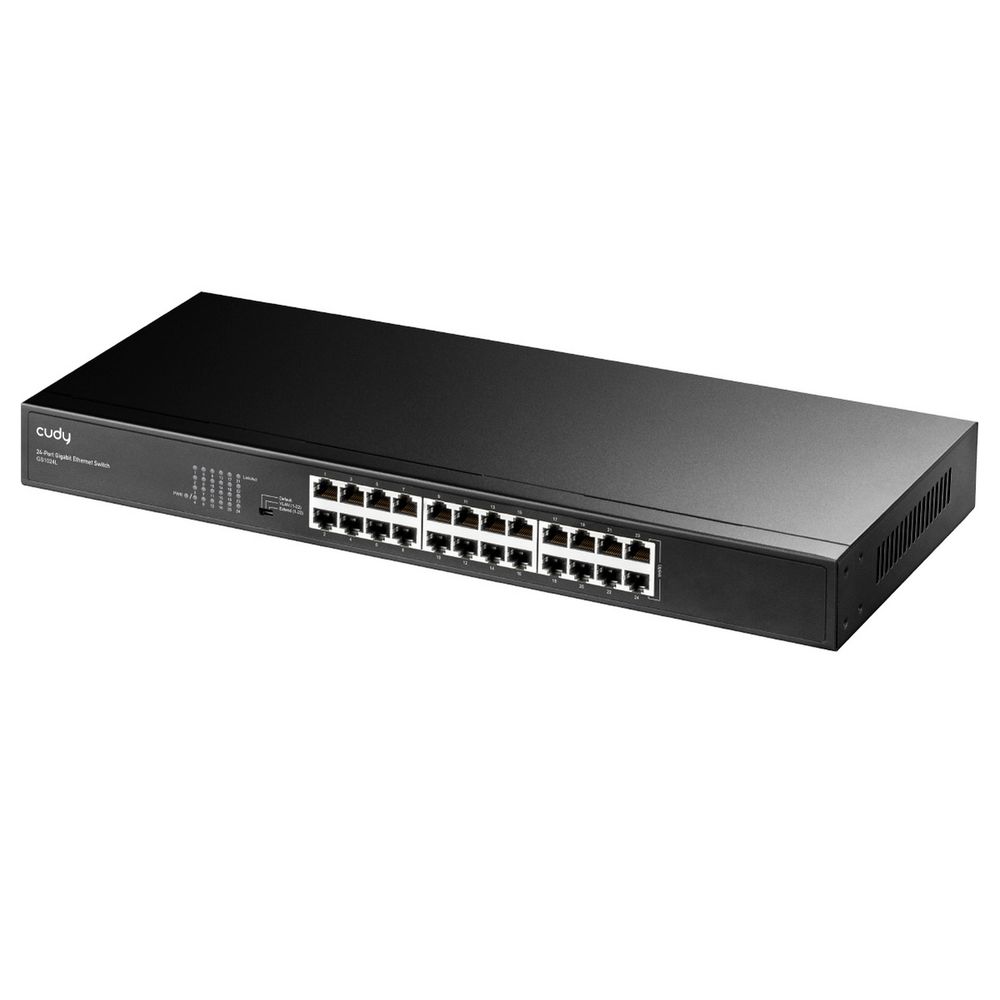 Коммутатор CUDY 24-Port Gigabit Metal Switch 19 inch  24-Port Gigabit Switch, 24 Gigabit RJ45 Ports, IGMP Snooping, Loop Detection/Prevention, 802.1p/DSCP QoS, Switch/VLAN/Extend working mode DIP switch, 19 inch Rack-mount Steel Case, Power Saving, Plug & Play, Rack-Mount kits included