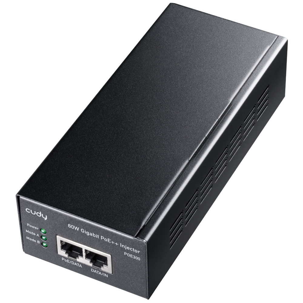 PoE-адаптер CUDY 60W Gigabit PoE+/PoE Injector, 802.3at (60W)/802.3af Standard, Data and Power Carried over The Same Cable Up to 100 Meters, Wall Mount,  Metal Case