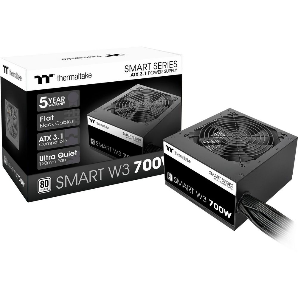 Блок питания ПК Thermaltake Smart W3 700 /0700W/Non Modular/Non Light/Full Range/Analog/80 Plus/EU/Non JP CAP/All Flat Cables/ATX 3.1