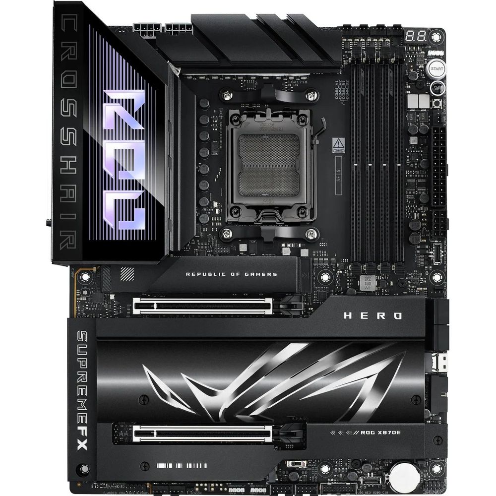 Материнская плата ASUS ROG CROSSHAIR X870E HERO AM5 ATX 4xDDR5 2xPCIEx16 5xM.2 4xUSB-C HDMI 2.5GLAN 5GLAN Wi-Fi 7