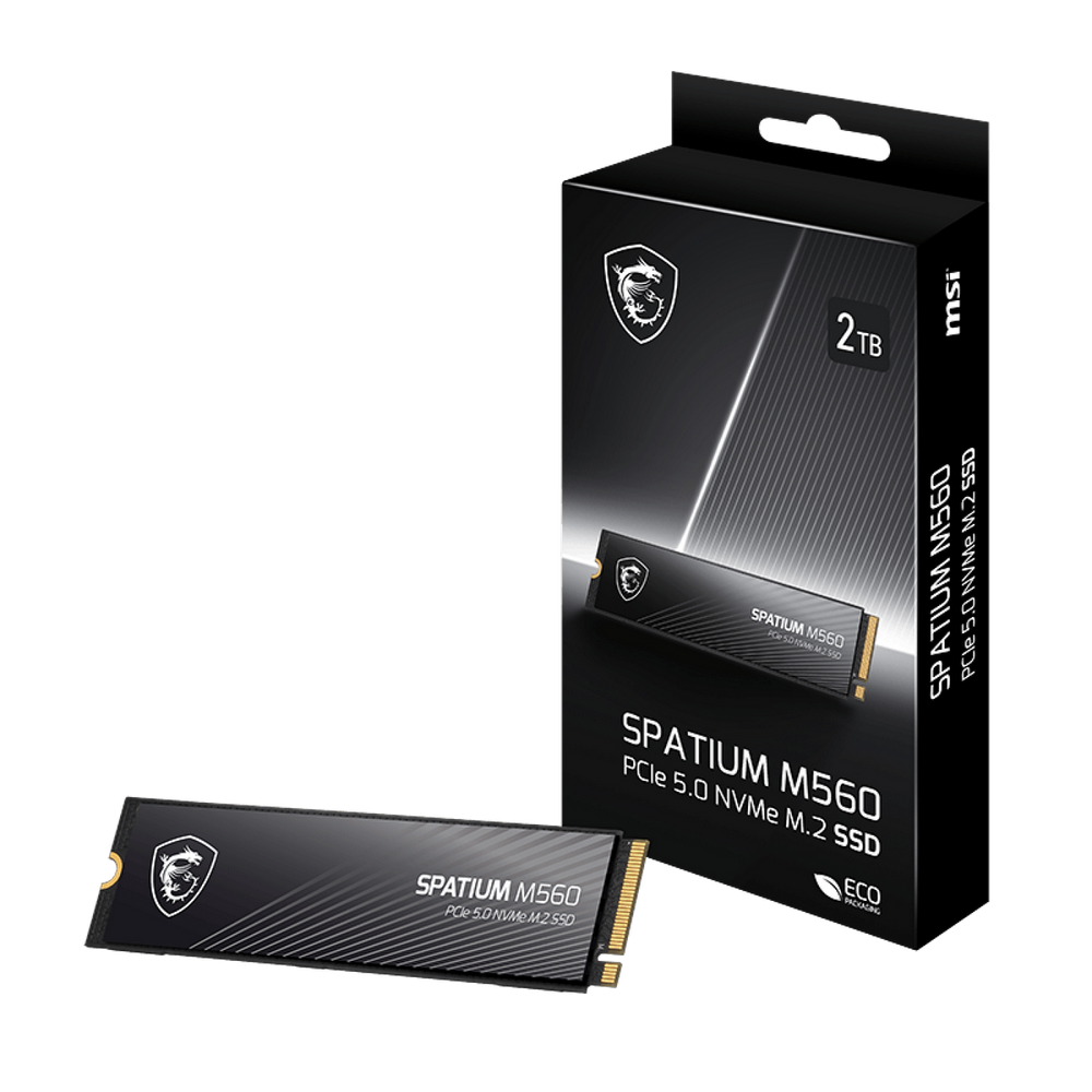 Твердотельный накопитель SSD MSI M.2 2280 2TB SPATIUM M560 Client SSD S78-440Q940-P83, PCIe Gen4x4 with NVMe,  3D TLC, R/ W 4900/ 4400