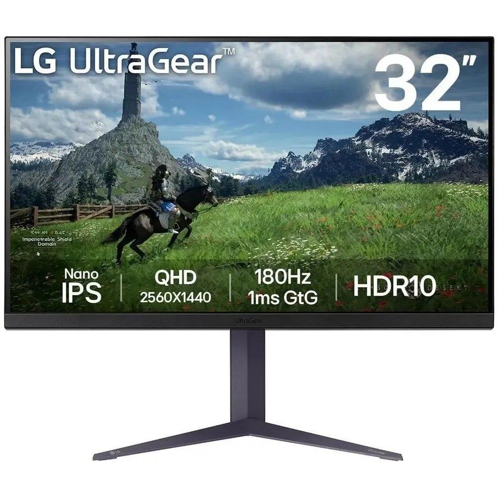 Монитор 31.5" LG 32GS85Q-B  IPS, 2560x1440, 180Hz, 1ms, 350сd/m, 1000:1, HDR10 | 2xHDMI(2.0), DP(1.4), 2xUSB3.0 | HAS, Pivot, Swivel, ExPSU, Vesa 100, Black
