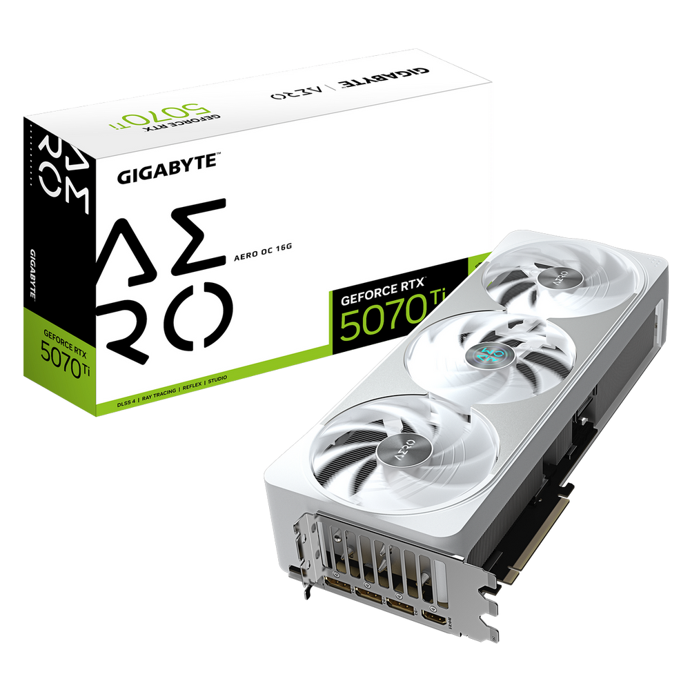 Видеокарта Gigabyte RTX5070Ti AERO OC 16GB GDDR7 256bit 3xDP HDMI 3FAN RTL