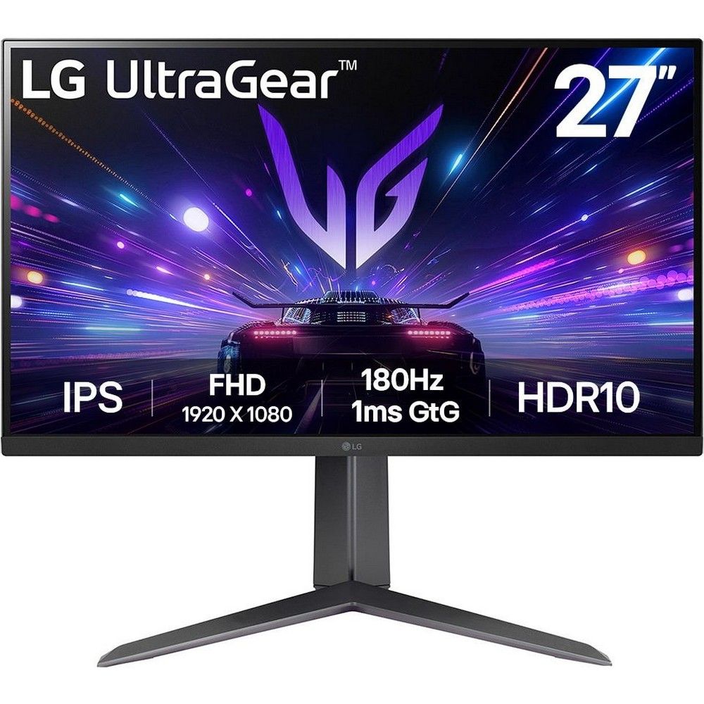 Монитор 27" LG 27GS65F-B  IPS, 1920x1080, 180Hz, 1ms, 300сd/m, 1000:1, HDR10 | HDMI(2.0), DP(1.4) | HAS, Pivot, Swivel, ExPSU, Vesa 100, Black