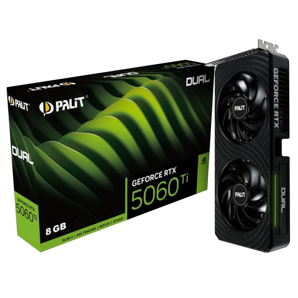 Видеокарта Palit RTX5060Ti DUAL 8GB GDDR7 128bit 3xDP HDMI 2FAN RTL