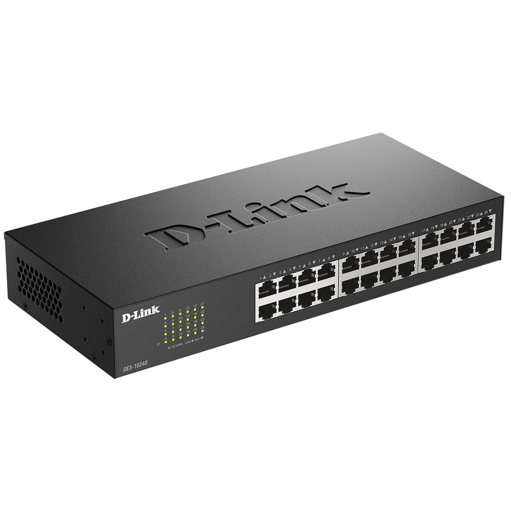 Коммутатор D-Link  Неуправляемый коммутатор с 24 портами 10/100Base-TX