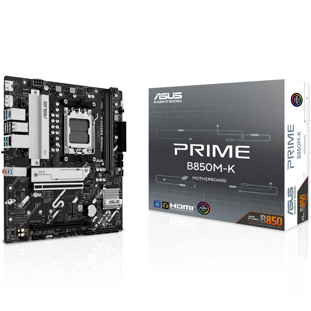 Материнская плата ASUS PRIME B850M-K AM5 mATX 2xDDR5 2xPCIEx16 2xM.2 DP HDMI 2.5GLAN