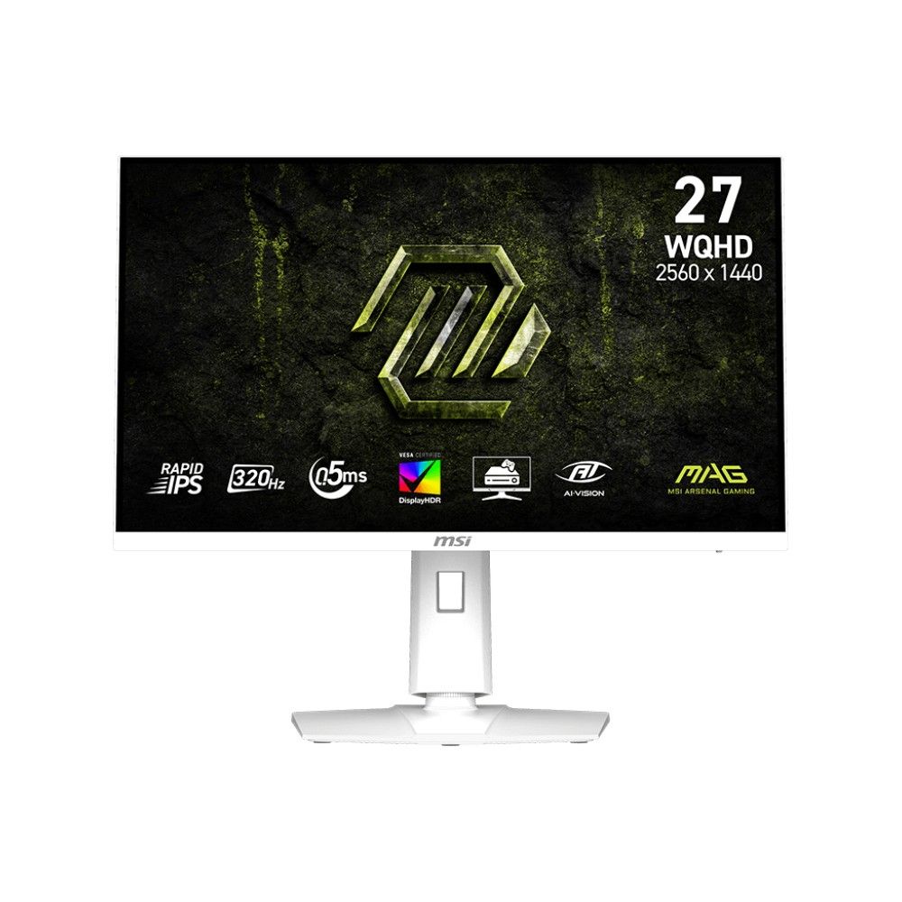Монитор 27" MSI MAG 274QRFW X32  Rapid IPS, 2560x1440, 320Hz, 0,5ms, 400сd/m, 1000:1, HDR10 | 2xHDMI(2.1), DP(1.4a) | HAS, Pivot, Swivel, InPSU, Vesa 100, White