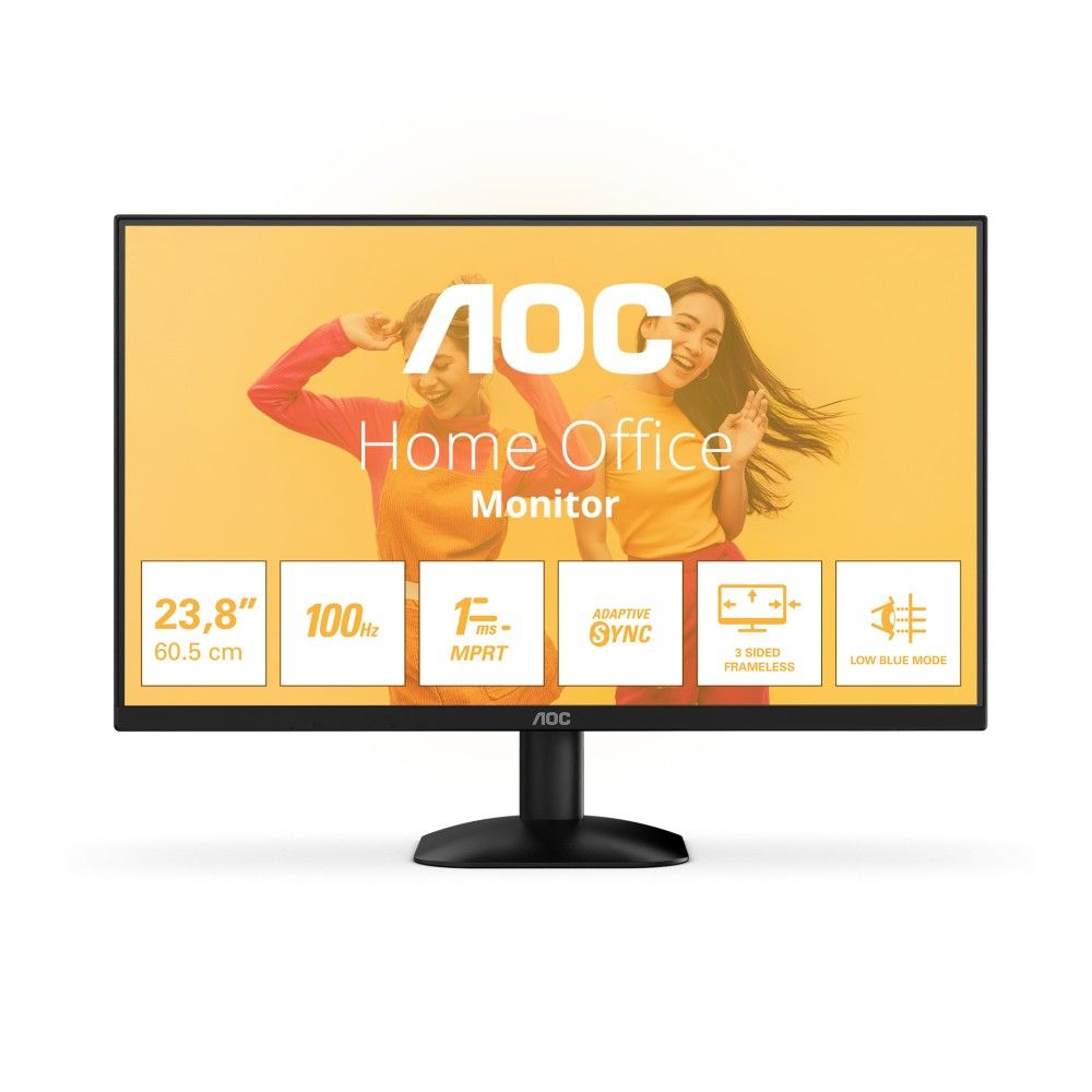 Монитор 23.8" AOC 24B35HM2  VA, 1920x1080, 100Hz, 4ms, 250сd/m, 4000:1 | VGA , HDMI(1.4) | ExPSU, Vesa 100, Black