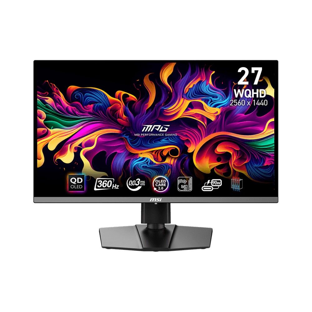 Монитор 26.5" MSI MPG 271QRX QD-OLED  QD-OLED, 2560x1440, 360Hz, 0,03ms, 250сd/m, 1500000:1, HDR10 | 2xHDMI(2.1), DP(1.4a), Type-C(PD-98W), 2xUSB2.0 | HAS, Pivot, Swivel, InPSU, Vesa 100, Black
