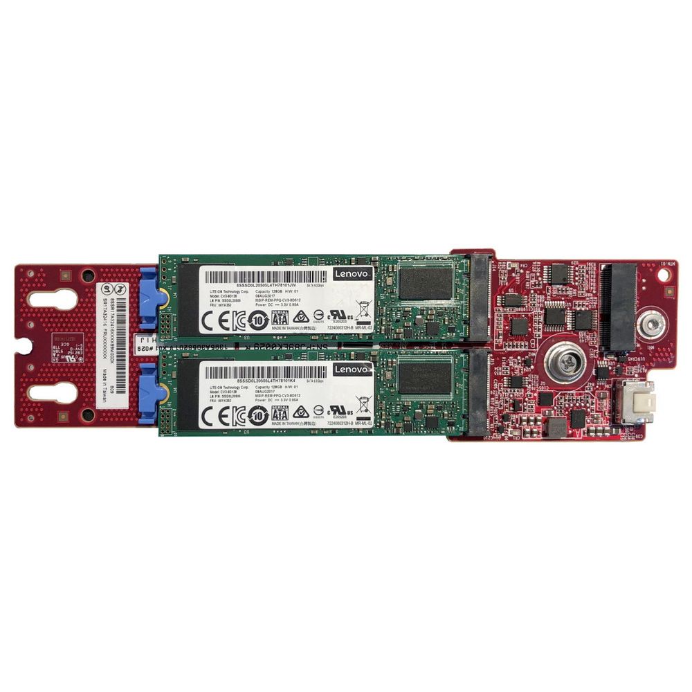 Комплектующие корпусов Lenovo ThinkSystem M.2 SATA/x4 NVMe 2-Bay Enablement Kit