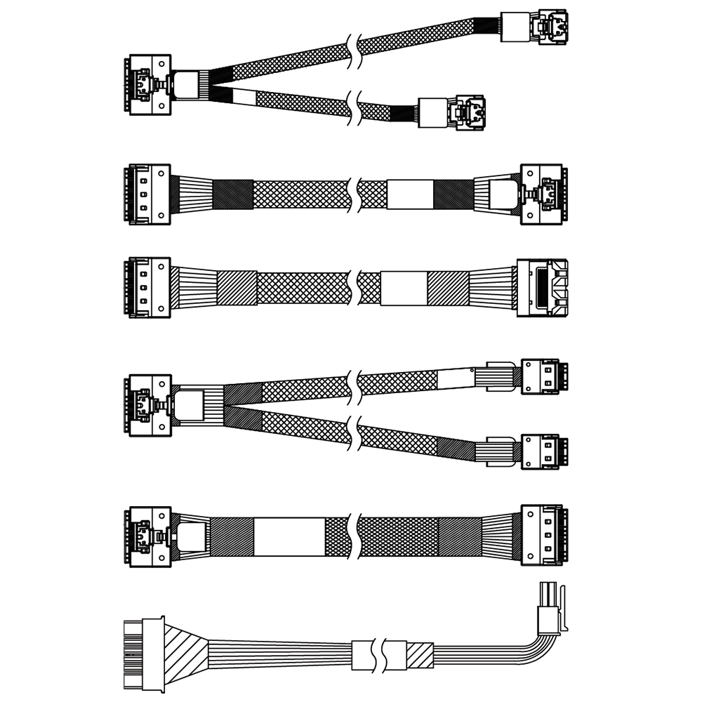 Комплектующие корпусов Lenovo ThinkSystem SR650 V3 2.5" Chassis Front BP1 SAS/SATA Cable Kit
