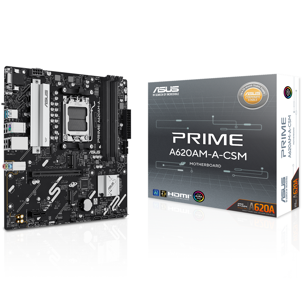 Материнская плата ASUS PRIME A620AM-A-CSM AM5 mATX 4xDDR5 PCIEx16 PCIEx1 2xM.2 DP HDMI VGA GLAN