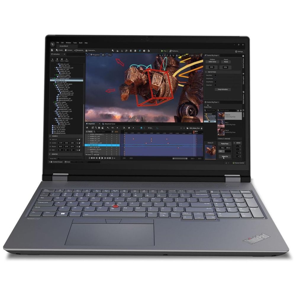 Ноутбук Lenovo ThinkPad P16 G2 Intel Core i7-14700HX/16Gb/SSD512Gb/RTX2000 8Gb/16"/IPS/WUXGA/1920x1200/60Hz/Win11Pro/Storm Grey (21FBA0R7CD)
