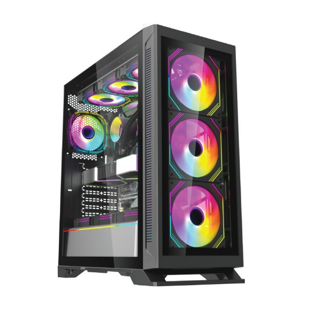 Корпус для ПК Forza FZ-G901 EATX Case, black, w/o psu,Tempered glass front panel, 2x3,5", 2x2,5",USB3.0*1+USB3.0