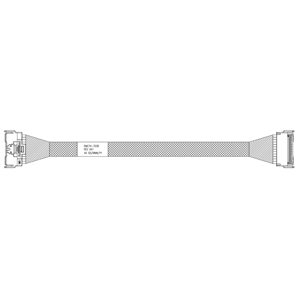Кабель Amphenol RMC74-7038 Cable MCIO x8 74P (прямой)  -TO-  MCIO x8 74P (прямой) , 85 Ohm, L:80cm