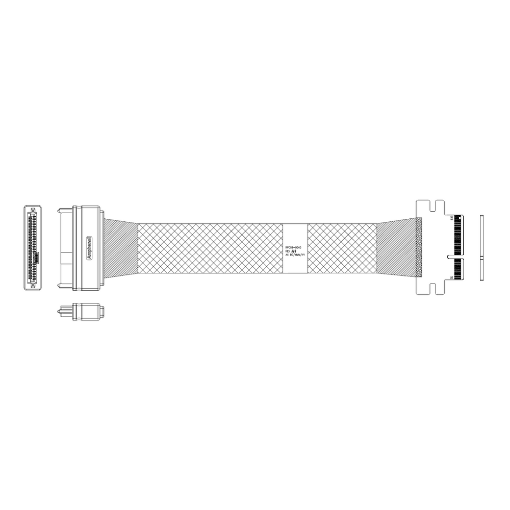 Кабель Amphenol RPC98-0040 Cable PCIe 4x (64pin)  -TO-  U.2  SFF8639  , 85 Ohm, PCIe Gen4,  L:70cm