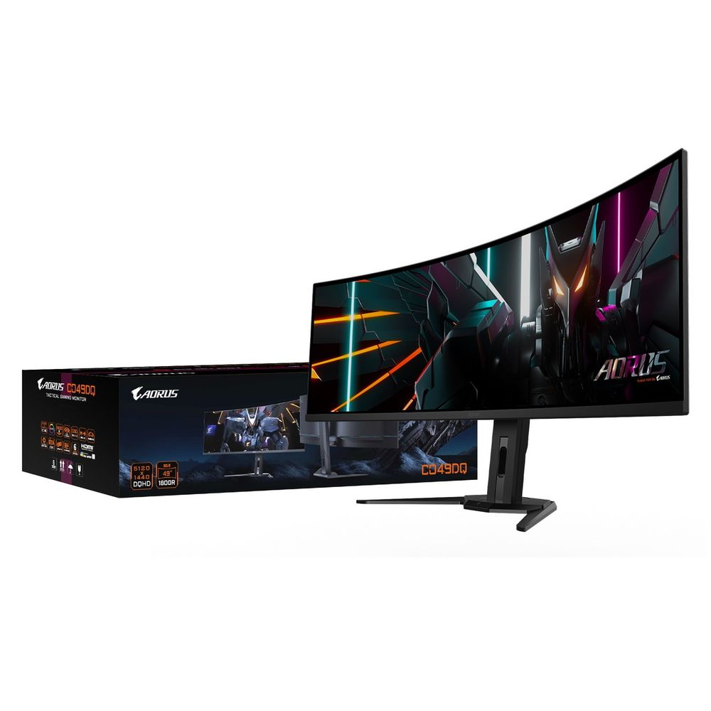 Монитор Bad Pack 49" Gigabyte AORUS CO49DQ Black (OLED, 5120x1440, HDMI+HDMI+DP+Type C, 0.03 ms, 178°/178°, 250 cd/m, 1500000:1, 2xUSB3.2, 144Hz, Curved) (20VM0-CO49DQBT-1EKR)