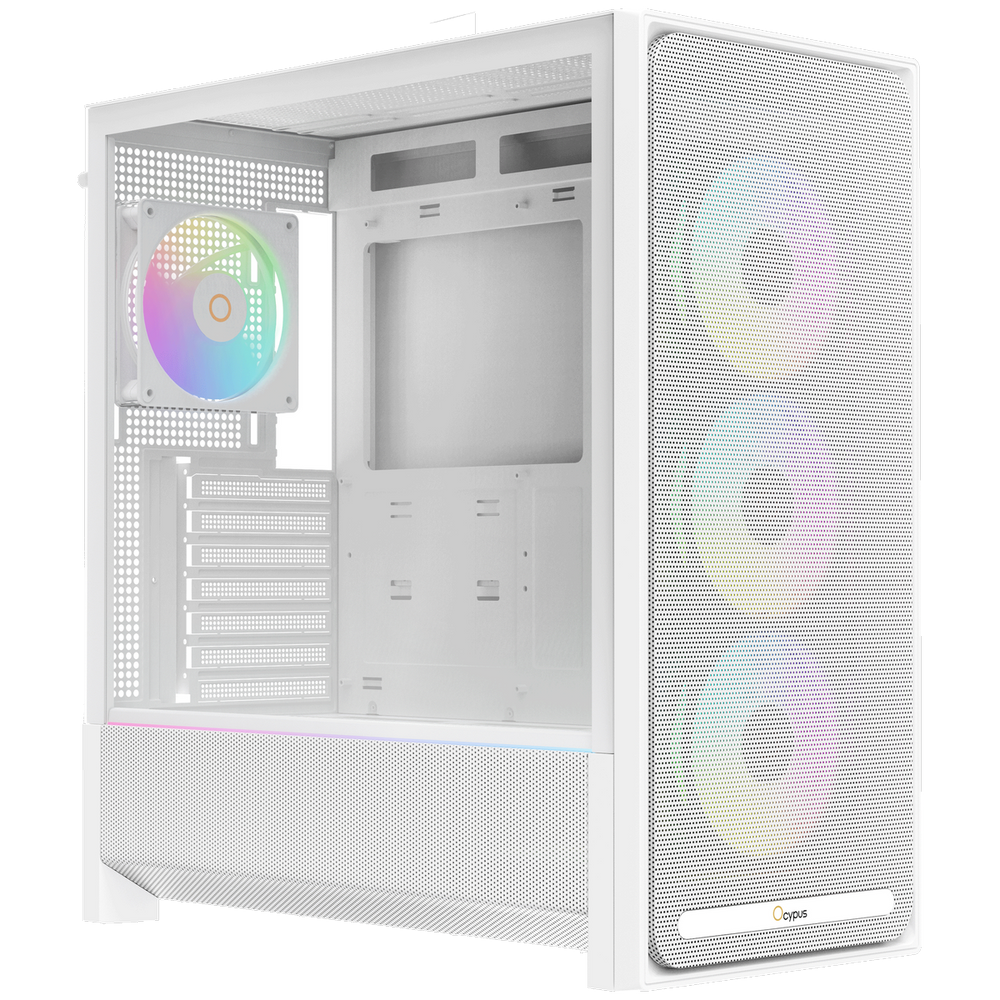 Корпус для ПК Ocypus Delta-C70-WHG400XX-GL Case  Delta C70 WH ARGB EATX / win / white / 4 ARGB fans / no PSU
