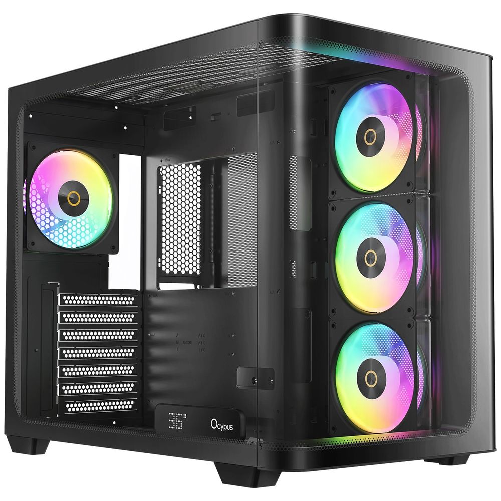 Корпус для ПК Ocypus Iota-C70-BKD400CD-GL Case Iota C70 BK Curve ARGB Digital ATX / win / black /