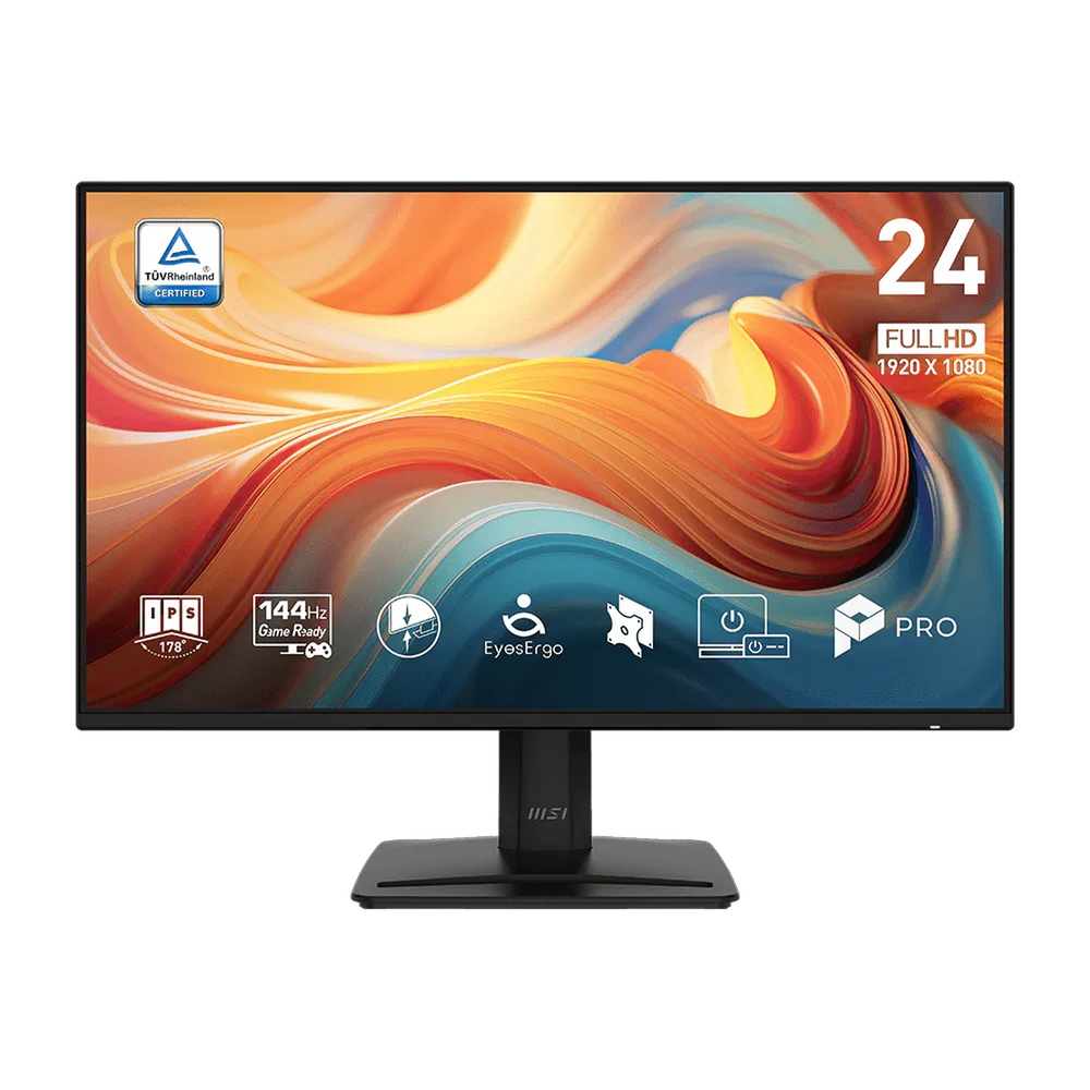Монитор 23.8" MSI PRO MP242 E14A  IPS, 1920x1080, 144Hz, 4ms, 300сd/m, 1500:1, HDR | VGA, HDMI(2.0b), DP(1.2a) | InPSU, Speakers, Vesa 100, Black