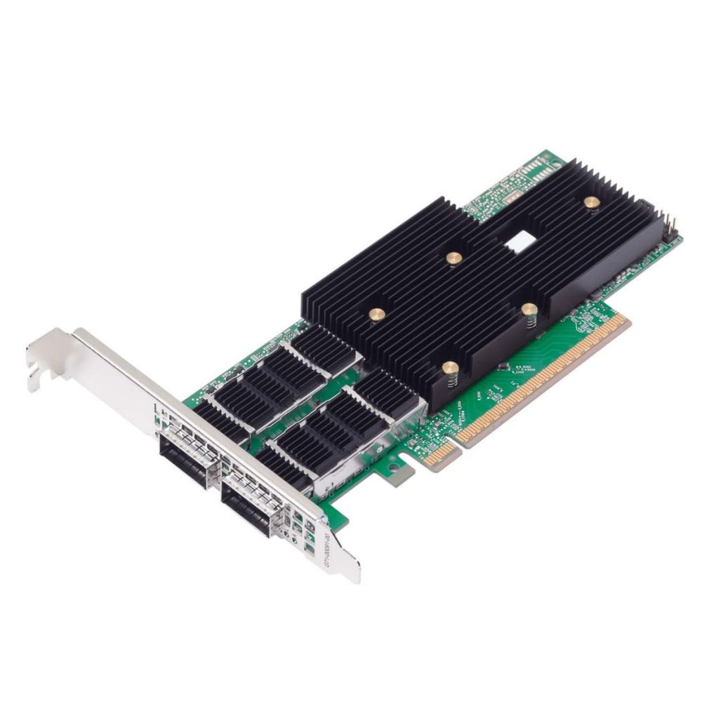 Сетевой адаптер Broadcom NetXtreme P2200G (BCM957608-P2200GQF00) 2x200GbE (400/200/100/50/25GbE), PCIe 5.0 x16, QSFP112, BCM57608, Ethernet Adapter