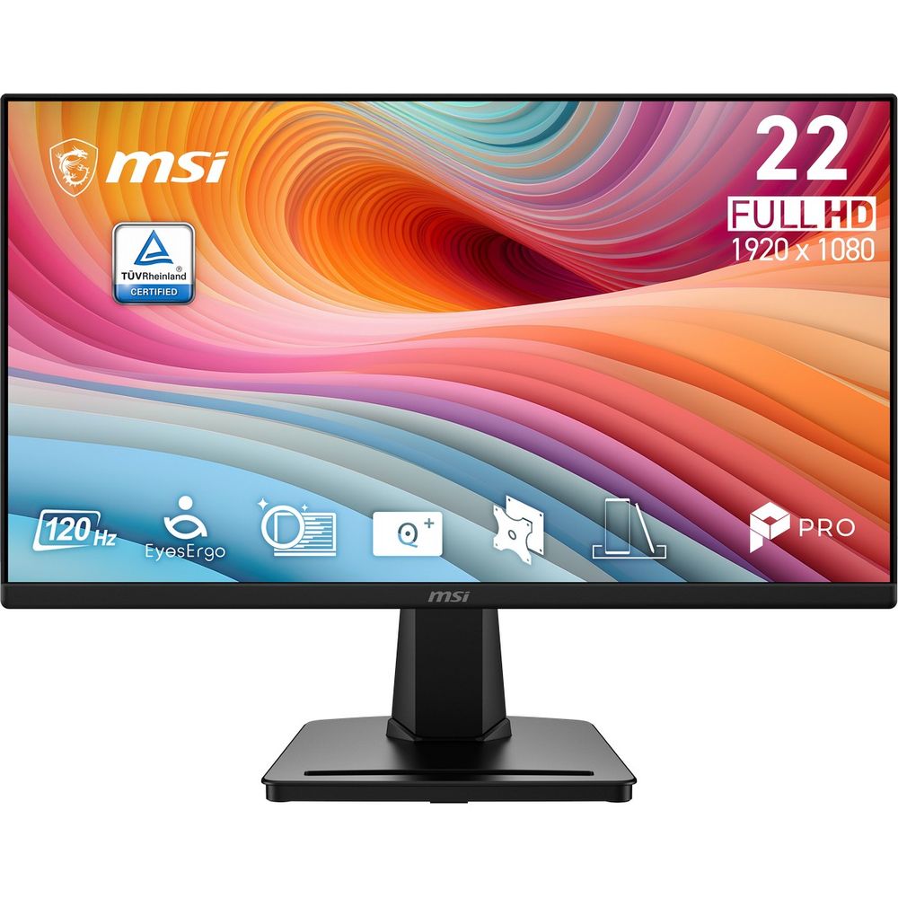 Монитор 21.45" MSI PRO MP225 E12L   IPS, 1920x1080, 120Hz, 14ms, 300сd/m, 1300:1  | VGA, HDMI(1.4b) | InPSU, Vesa 100, Black