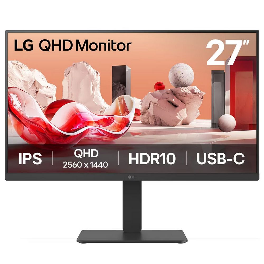 Монитор 27" LG 27BA65QB-B  IPS, 2560x1440, 75Hz, 5ms, 350сd/m, 1000:1, HDR10 | 2xHDMI(2.0), DP(1.4) | HAS, Pivot, Swivel, InPSU, Speakers, Vesa 100, Black