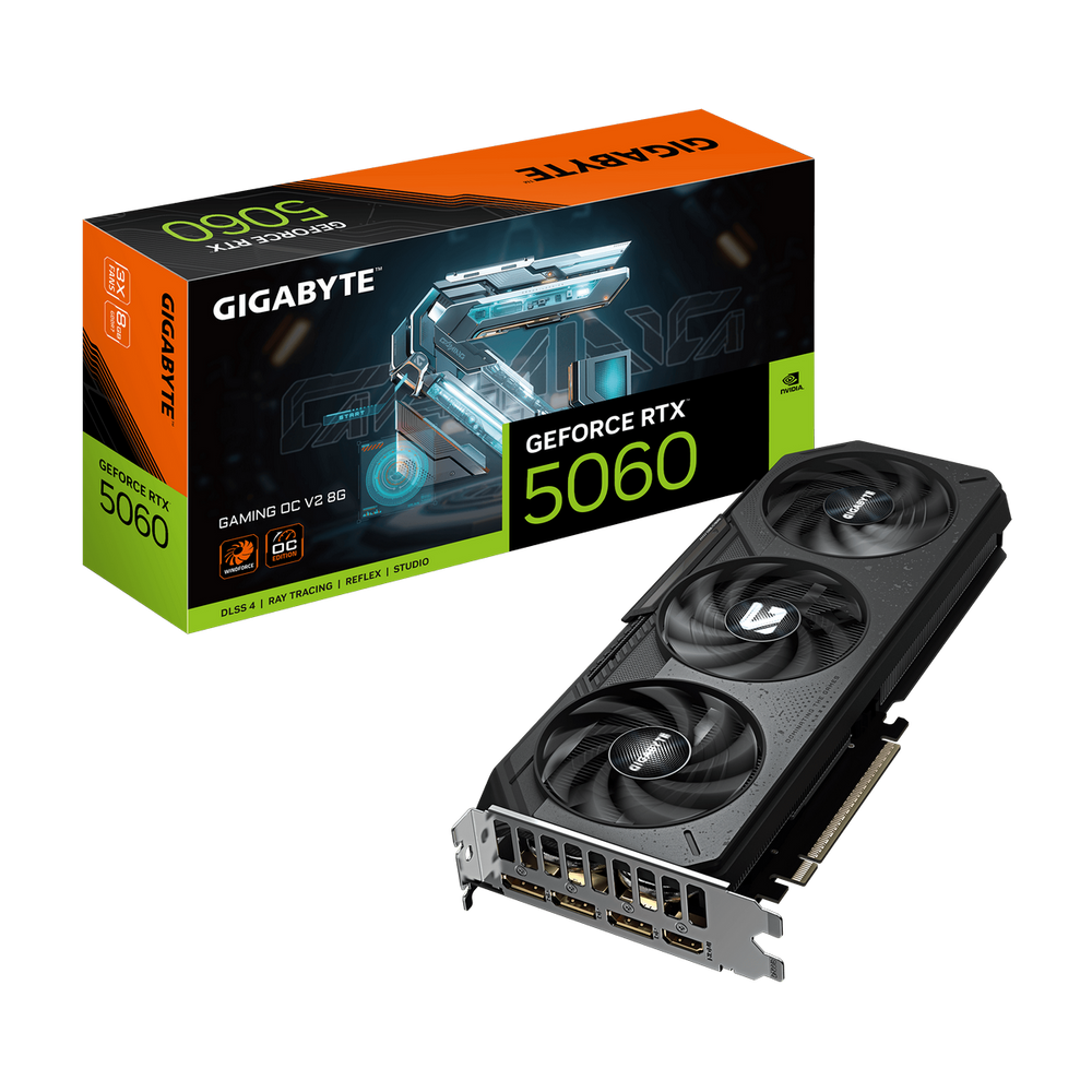 Видеокарта Gigabyte RTX5060 GAMING OC 8GB GDDR7 128bit 3xDP HDMI 3FAN RTL