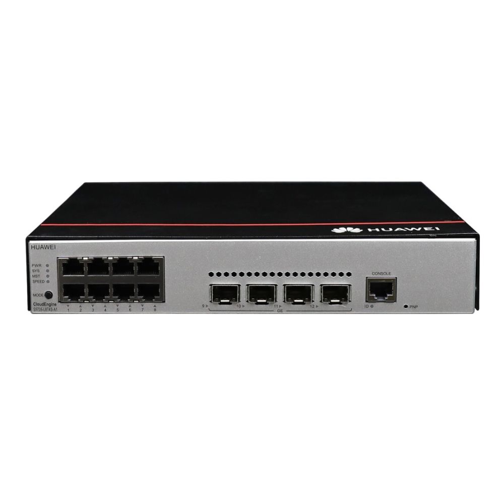Коммутатор Huawei S5735-L8P4S-A-V2  (8*10/100/1000BASE-T ports, 4*GE SFP ports, PoE+, AC power), L-MLIC-S57L