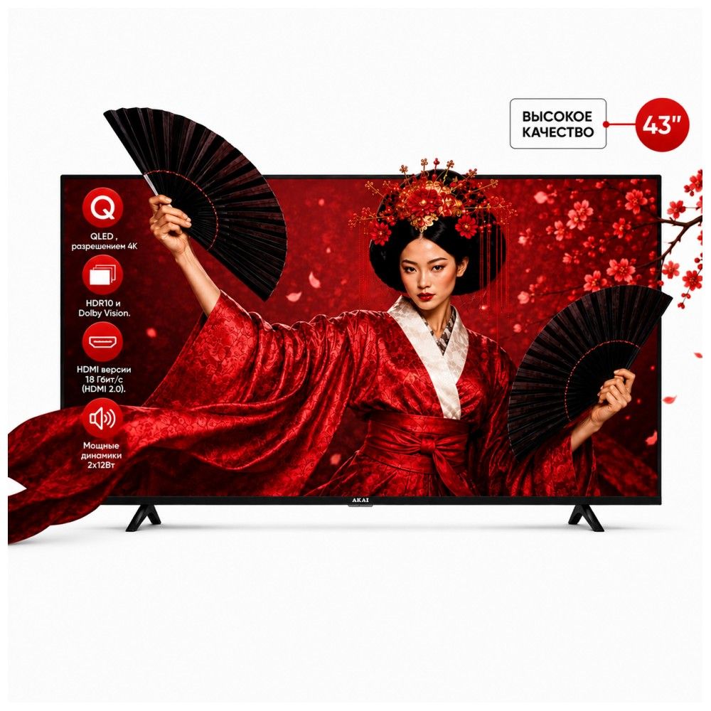 43" Телевизор Q-LED AKAI TA43BQ900 /UHD/SBER Салют/