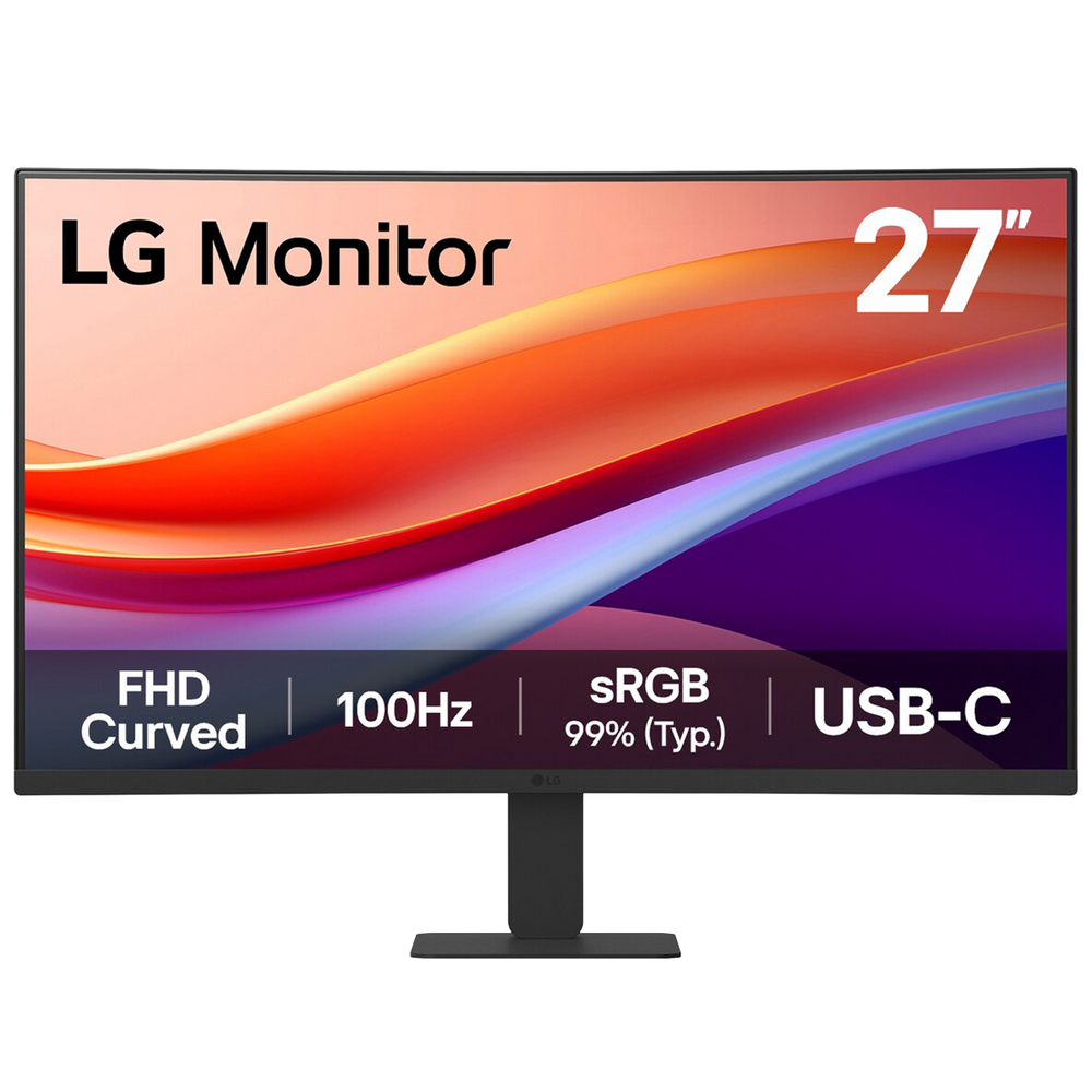 Монитор 27" LG 27U421A-B  Curved VA, 1920x1080, 100Hz, 5ms, 250сd/m, 3000:1, HDR10 | HDMI(2.0), Type-C(PD-15W) | ExPSU, Vesa 100, Black
