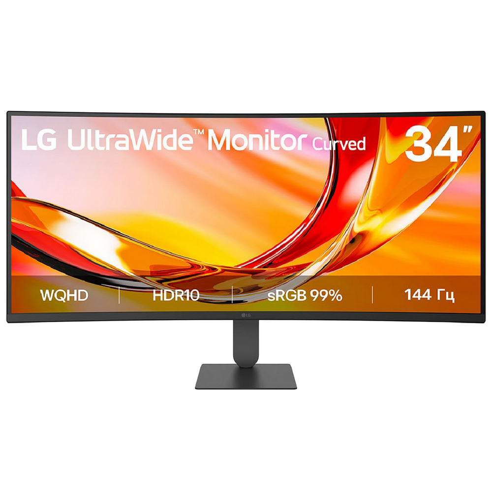 Монитор 34" LG 34U640B-B  Curved VA, 3440x1440, 144Hz, 5ms, 300сd/m, 4000:1, HDR10 | 2xHDMI(2.0), DP(1.4), Type-C(PD-65W), 2xUSB3.2 | HAS, ExPSU, Vesa 100, Black