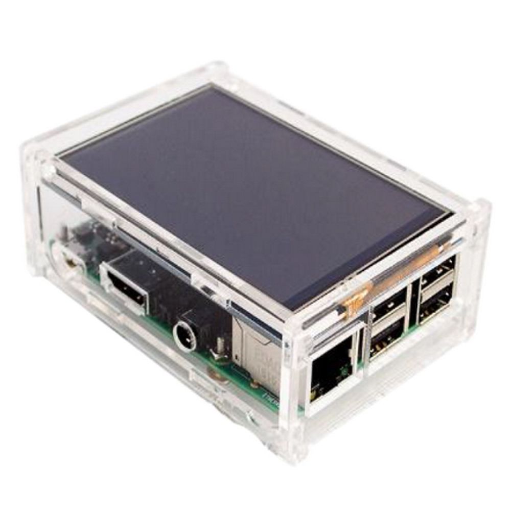 Корпус ACD RA147  Acrylic Case w/ 3.5 inch LCD hole for Raspberry Pi 3 B (вместо верхней крышки - отверстие для LCD дисплея) (494248)