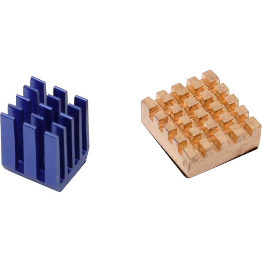 Набор радиаторов  ACD RA207  Golden (14x12x5mm) + Blue (9x9x12mm) Heat Sink set for Raspberry Pi3 B, Pi3 B+, Pi4